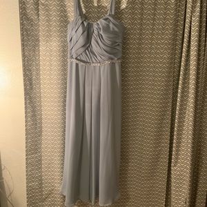 Dusty blue long dres